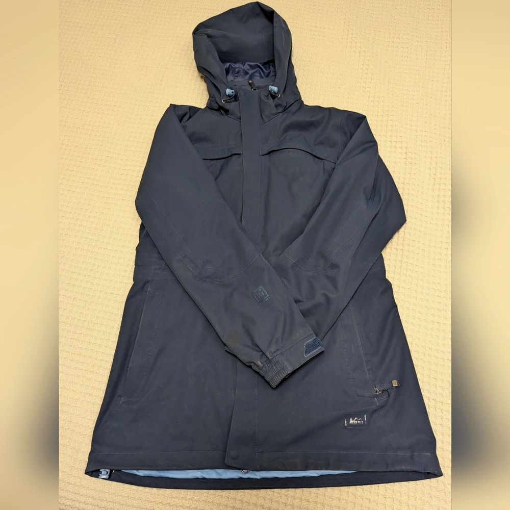 REI Co-op Belltown Rain Jacket Blue storm color Women's size M